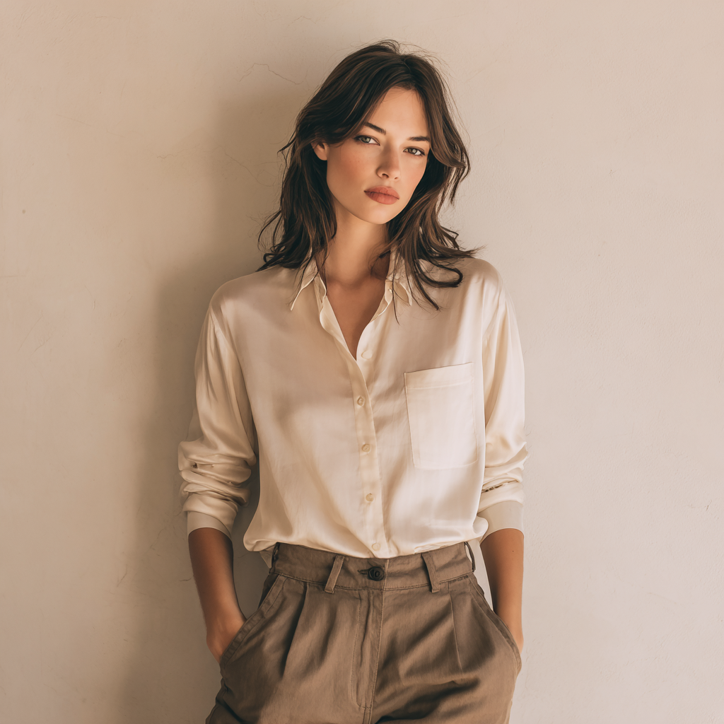 The Champagne Minimalist Blouse